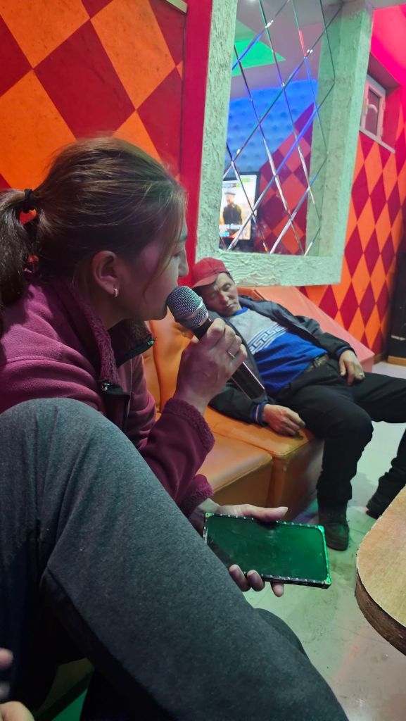 party v mongolskom karaoke a mongol spiaci na gauči